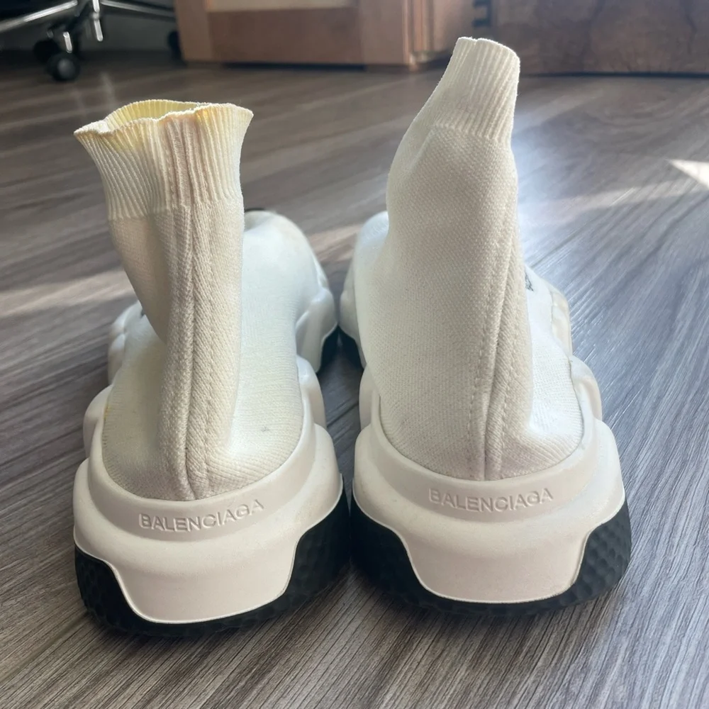 Balenciaga Cream Sock Sneakers - Picture 3 of 7